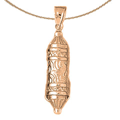 10K, 14K or 18K Gold Jewish Torah Scroll Pendant