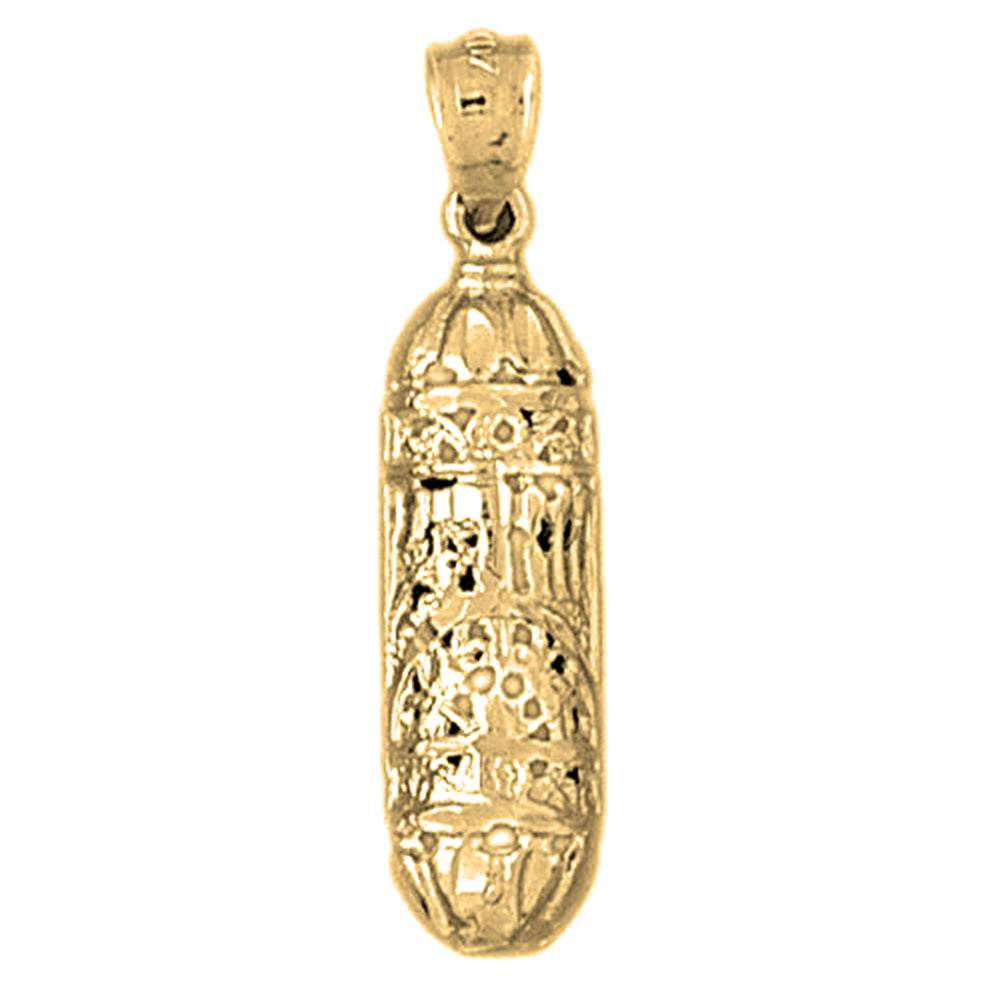 14K or 18K Gold Jewish Torah Scroll Pendant