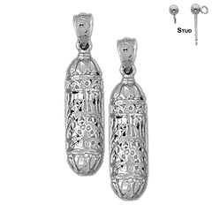 14K or 18K Gold Jewish Torah Scroll Earrings