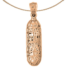 14K or 18K Gold Jewish Torah Scroll Pendant