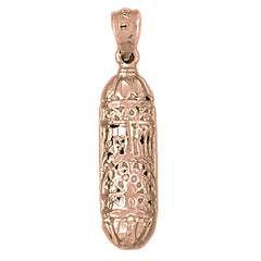 14K or 18K Gold Jewish Torah Scroll Pendant