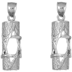 Sterling Silver 37mm Jewish Torah Scroll with Star Earrings
