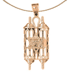 Jüdische Thorarolle aus Gold 10 K, 14 K oder 18 K mit Sternanhänger