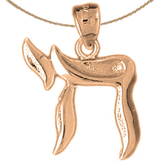 10K, 14K or 18K Gold Jewish Chai Pendant