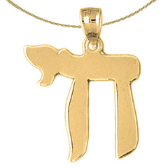 14K or 18K Gold Jewish Chai Pendant