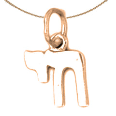 14K or 18K Gold Jewish Chai Pendant