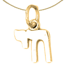 14K or 18K Gold Jewish Chai Pendant