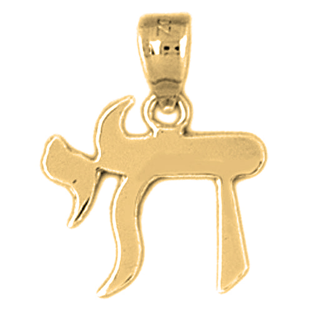 14K or 18K Gold Jewish Chai Pendant