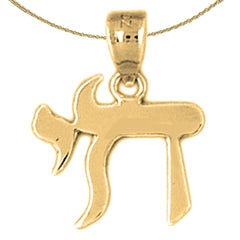 14K or 18K Gold Jewish Chai Pendant