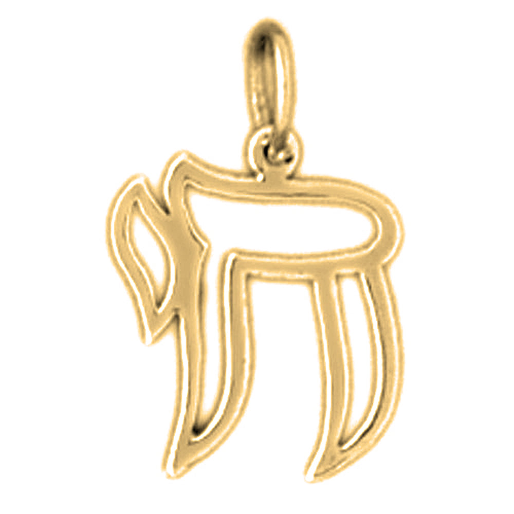 14K or 18K Gold Jewish Chai Pendant