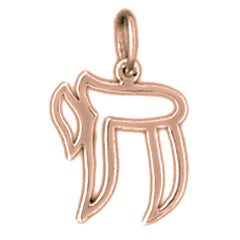 14K or 18K Gold Jewish Chai Pendant