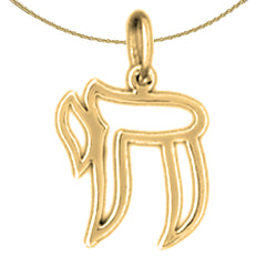 14K or 18K Gold Jewish Chai Pendant