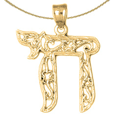 14K or 18K Gold Jewish Chai Pendant