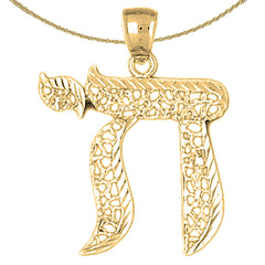 10K, 14K or 18K Gold Jewish Chai Pendant