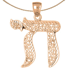 10K, 14K or 18K Gold Jewish Chai Pendant