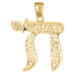 10K, 14K or 18K Gold Jewish Chai Pendant