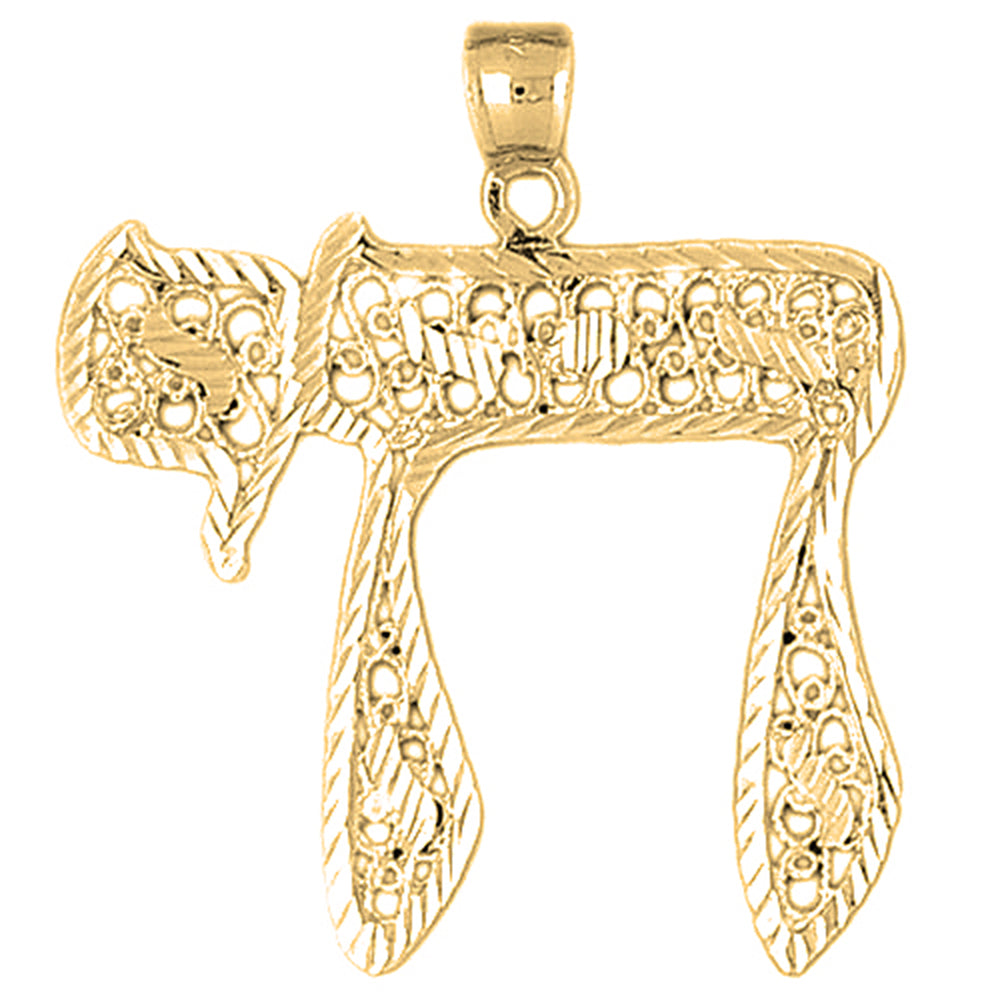 10K, 14K or 18K Gold Jewish Chai Pendant