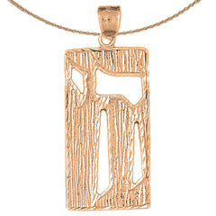 10K, 14K or 18K Gold Jewish Chai Pendant