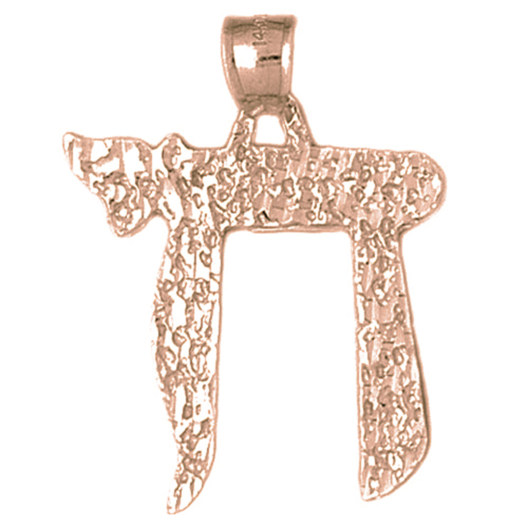 10K, 14K or 18K Gold Jewish Chai Nugget Pendant