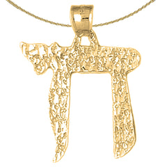 10K, 14K or 18K Gold Jewish Chai Nugget Pendant