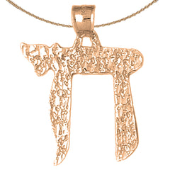 10K, 14K or 18K Gold Jewish Chai Nugget Pendant