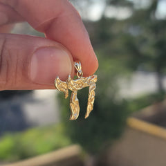 10K, 14K or 18K Gold Jewish Chai Pendant