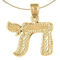 10K, 14K or 18K Gold Jewish Chai Pendant