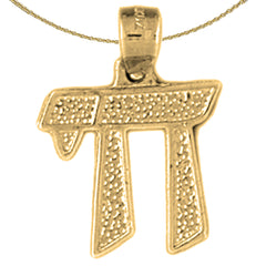 14K or 18K Gold Jewish Chai Pendant