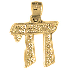 14K or 18K Gold Jewish Chai Pendant