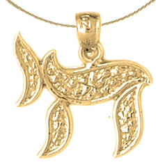 14K or 18K Gold Jewish Chai Pendant