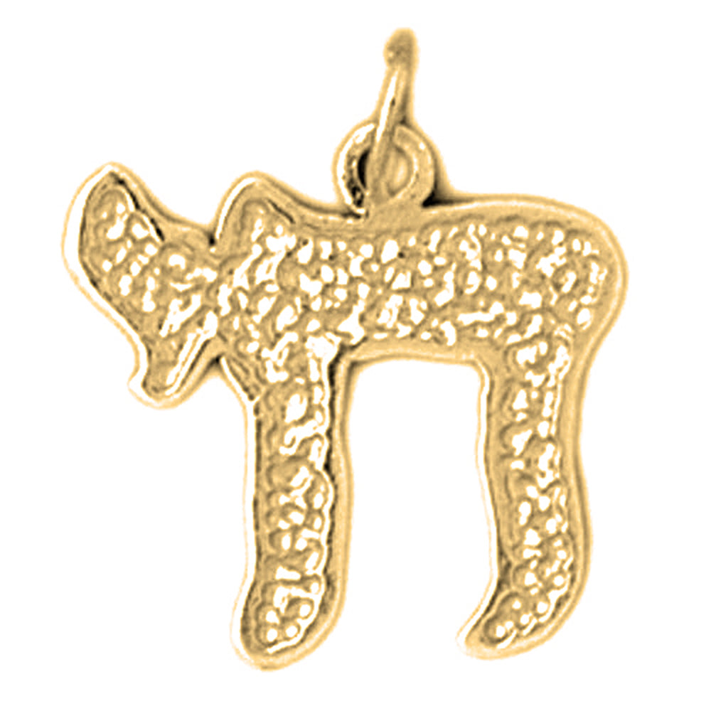 14K or 18K Gold Jewish Chai Pendant