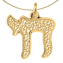 14K or 18K Gold Jewish Chai Pendant