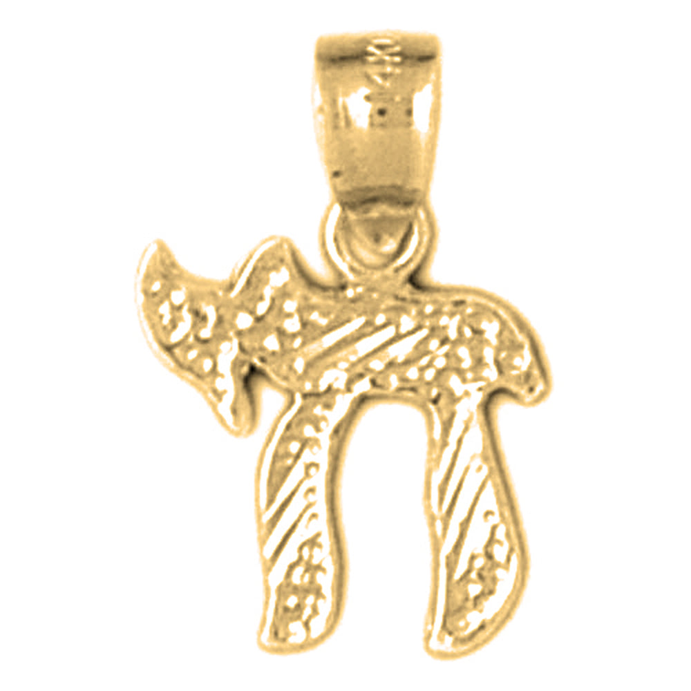 14K or 18K Gold Jewish Chai Pendant