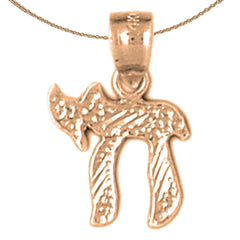 14K or 18K Gold Jewish Chai Pendant