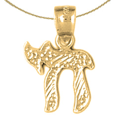 14K or 18K Gold Jewish Chai Pendant