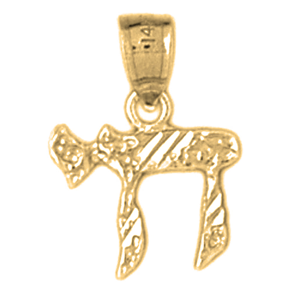 14K or 18K Gold Jewish Chai Pendant