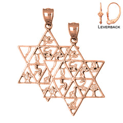 14K or 18K Gold Star of David Earrings