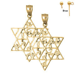 14K or 18K Gold Star of David Earrings