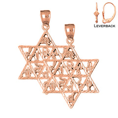 14K or 18K Gold Star of David Earrings