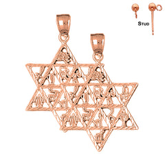 14K or 18K Gold Star of David Earrings