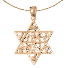 10K, 14K or 18K Gold Star of David Pendant