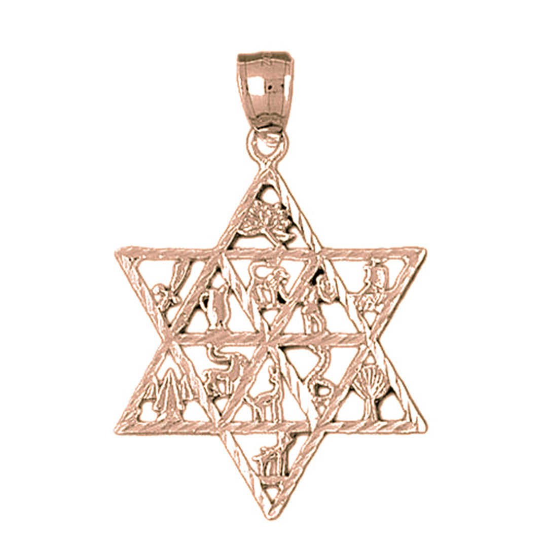 10K, 14K or 18K Gold Star of David Pendant