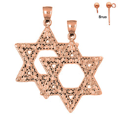 14K or 18K Gold Star of David Earrings