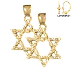 14K or 18K Gold Star of David Earrings