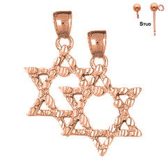 14K or 18K Gold Star of David Earrings