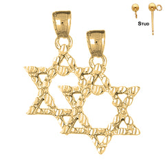 14K or 18K Gold Star of David Earrings