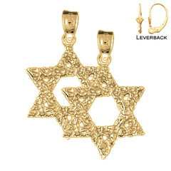 14K or 18K Gold Star of David Earrings