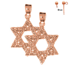 14K or 18K Gold Star of David Earrings