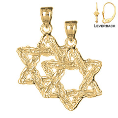 14K or 18K Gold Star of David Earrings