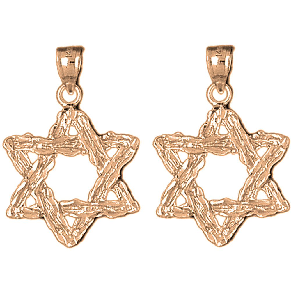 14K or 18K Gold 31mm Star of David Earrings